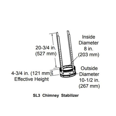 Majestic Pet Majestic  6 in. Flue Support Chimney Vent Pipe Section SL3