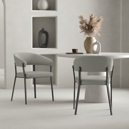 Manhattan Comfort Belle Dining Chair in Stone Grey, 2PK 2-DC099-GY