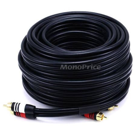 Monoprice 50ft Premium 2 RCA Plug/2 RCA Plug M/M 22AWG Cable - Black 2868