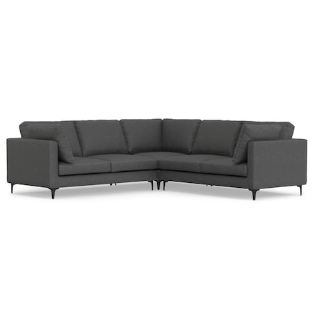 Homeroots 102" Gray Fabric Sofa With Black Legs 641049