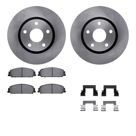 Dynamic Friction Co DFC Brake Rotor with 5000 Brake Pads and Hardware Kit 6512-52073