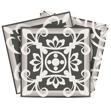 Homeroots 8" x 8" Wood Brown and White Mosaic Peel and Stick Removable Tiles 400483