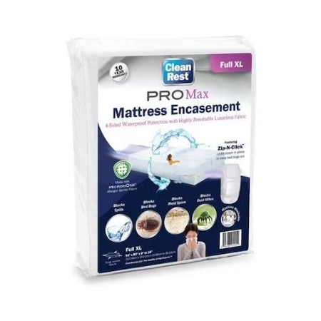 Cleanrest Mattress/Box Spring Protector, 54 in W, Wh 845168011051