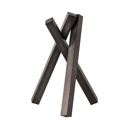 Homeroots 12" Gunmetal Gray Metal Abstract Geometric Tabletop Sculpture 392478