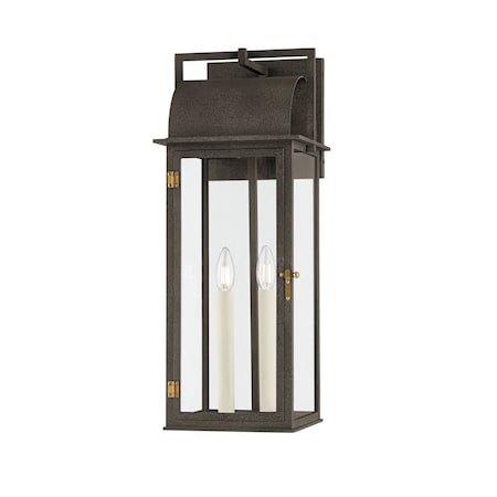 Troy Lighting Bohen 2 Light Exterior 24.3 In. French Iron/Patina Brass B2224-FRN/PBR