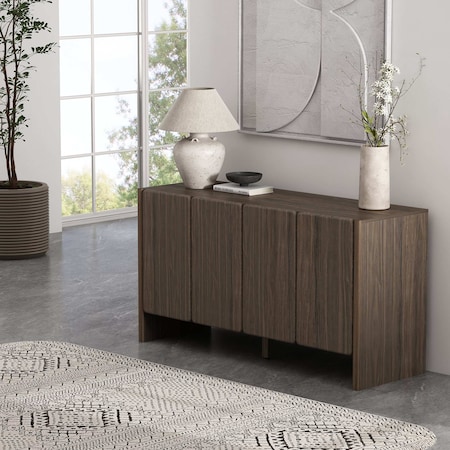Manhattan Comfort Linda 60in Sideboard in Walnut Brown SB008-BR