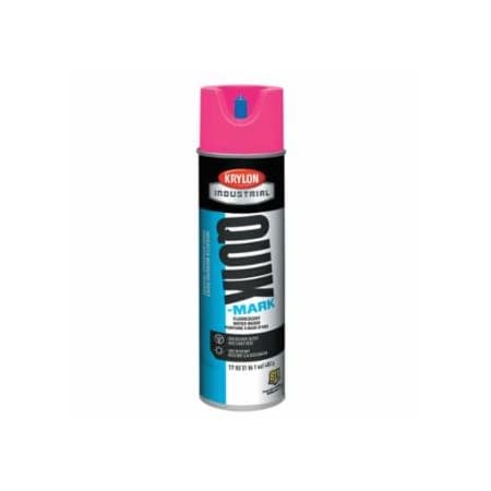 Krylon Industrial Quik-Mark, Fluorescent Inverted Marking Paint, Water Base, 17 oz Aerosol, Fluorescent Pink, 12PK 425-A03612004