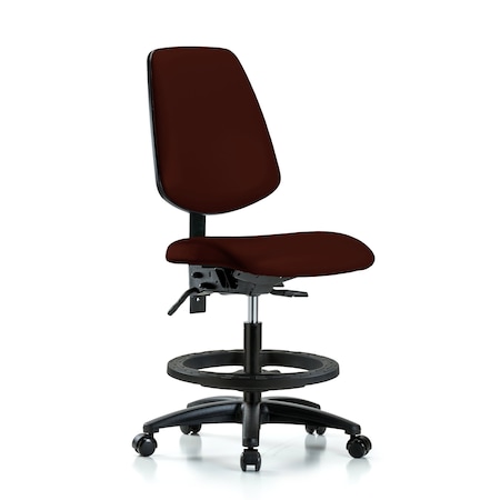 Blue Ridge Ergonomics Medium Bench Chair No Arms, 22" to 29" Height, Vinyl, Burgundy BR-VMBCH-MB-RG-T0-A0-BF-RC-8569
