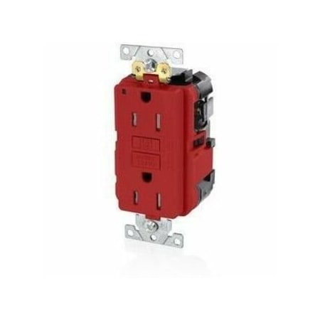 Leviton Self-Test GFCI Receptacle, Lev-Lok, 15 Amp, 125 VAC, 5-15R NEMA MGFT1-R