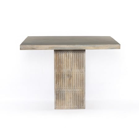Homeroots 42" Natural Square Solid Wood Pedestal Base Dining Table 488696