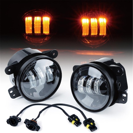 Xprite Usa Explore Series 4 in. 60W CREE LED Fog Lights for JK-JL-J - Amber FL-R4IN-60W-CR-AMBER