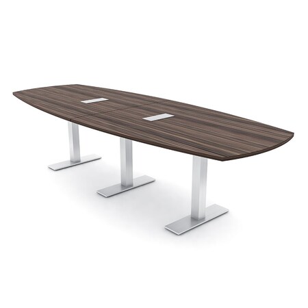 Skutchi Designs Arc Boat Conference Table With Power, 48 in W, 120 in L HAR-ABOT-48X120-T-H3041-ESIL