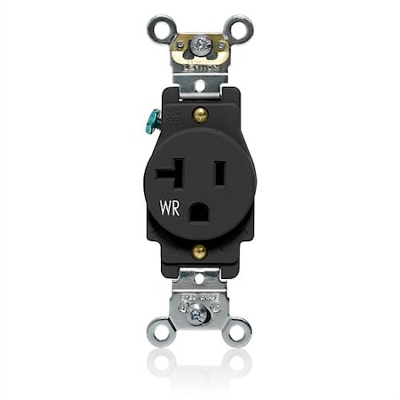 Leviton Single Receptacle Outlet, 20A, Black, 125V W5361-E