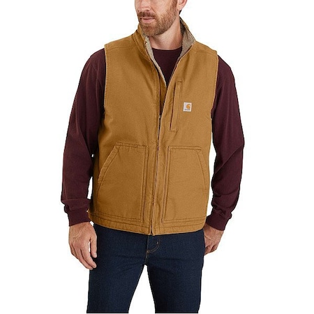 Carhartt Mock-Neck Vest, 100% Cotton, Brown, L 104277-BRNLREG