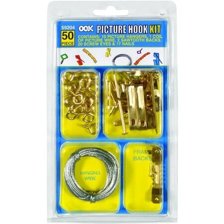 Ook Conventional Hanger Hook Kit, 10 to 50 lb, Steel 59204