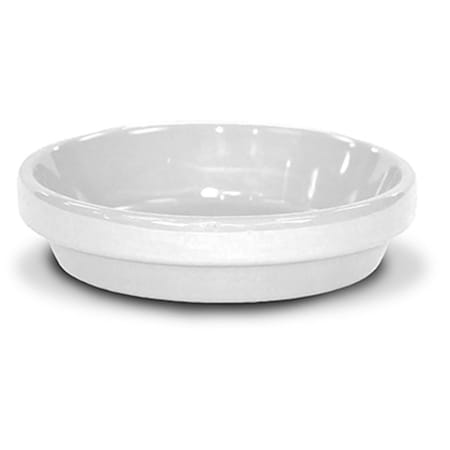 Balcony Beyond 7.75 x 1.75 in. Powder Coated Ceramic Saucer, White, 10PK BA3245086