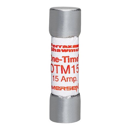 Mersen Fuse, 1 1/2 in L, 250 V AC, 15 A OTM15