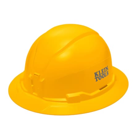 Klein Tools Hard Hat, Non-vented Brim Style, PC/ABS, 4-Point Point Ratchet with Pivot, Yellow 60489