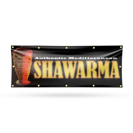 Signmission Authentic Mediterranean Shawarma, 48 Inch x 120 Inch, Vinyl Banner B-120-30465