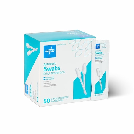 Medline 62% Ethyl Alcohol Antiseptic Swabs, 50PK MDS1971Z