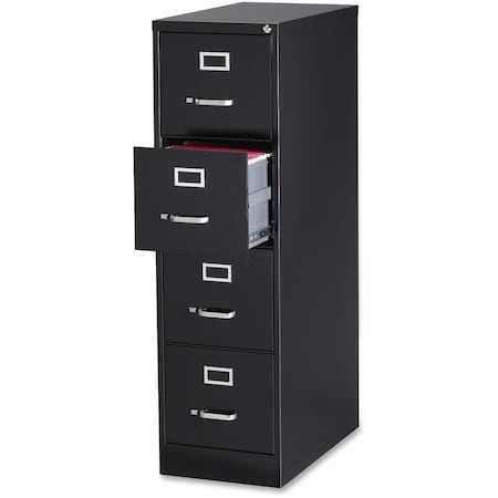 Hirsh 28-1/2" W 4 Drawer Vertical File Cabinet, Black, Letter 18773