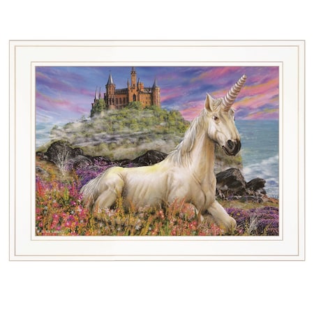 Homeroots Royal Unicorn 2 White Framed Print Wall Art 406860