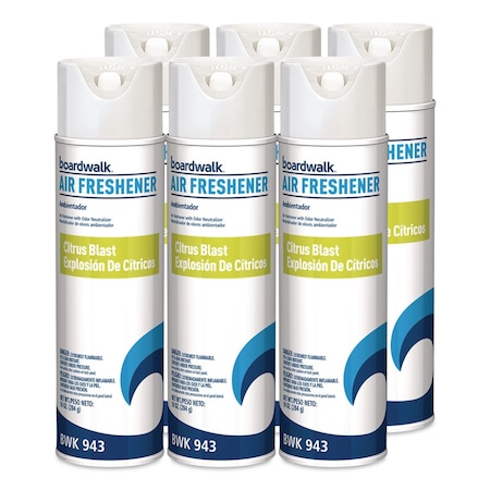 Boardwalk Aerosol Air Freshener, Citrus, 10 oz Aerosol Spray, 6PK BWK943