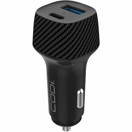 Codi 20W Dual Port Car Charger, USB-A & USB-C Outputs A01109