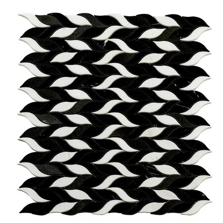 Apollo Tile 10x12 Thassos Eastern Black, Basalt White Marble Mosaic Wall and Floor Tile 4.07 sq ft/case, 5PK APLTX88LF06A
