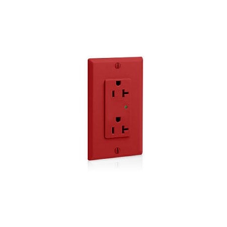 Leviton Straight Blade Receptacle, 5-20R, 20 A, 125V AC, Flush Mount, Grounded 5380-R