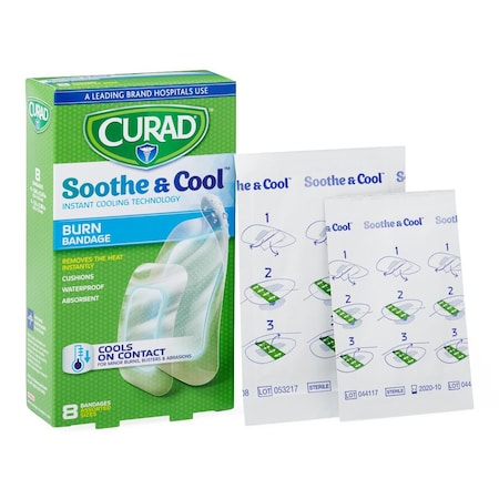 Medline CURAD Soothe and Cool Clear Waterproof Hydrogel Bandages, Assorted Sizes, 24PK CUR5236V1