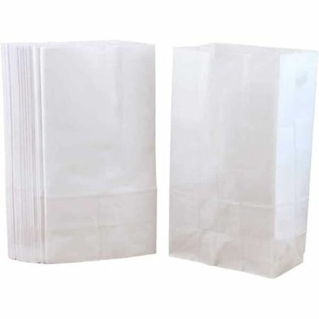 Hygloss Products Large Gusseted Paper Bags, 6in x 3.5in x 11in, White, PK100 66101