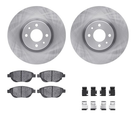 Dynamic Friction Co DFC Rotors with EURO 5000 Ceramic Brake Pads includes Hardware 6612-07015
