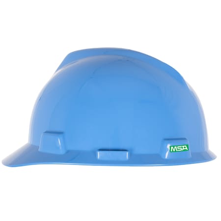 Msa Safety V-Gard GREEN Slotted Cap, Fast-Trac III Suspension, Type I, Class E, Blue 10150221