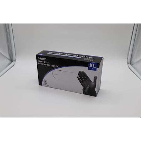 Kogler Nitrile Gloves, 6 mil Palm, Nitrile, XL, 100 PK, Black BRG24XL