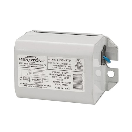 Keystone 1/Light 13 Watt, 2-pin 120V. HPF MAGNETIC 113SHPTP