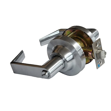 Ecs Hardware Commercial Lever Set Handle, 2-3/4 Standard Backset, Satin Chrome, Entrance, Grade 1 ECSH-CL101-SC-ET