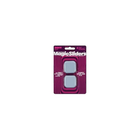 Magic Sliders L P 1-3/4 In. Square Self-Adhesive Furniture Glide, (4PK) Gray, 4PK 04045