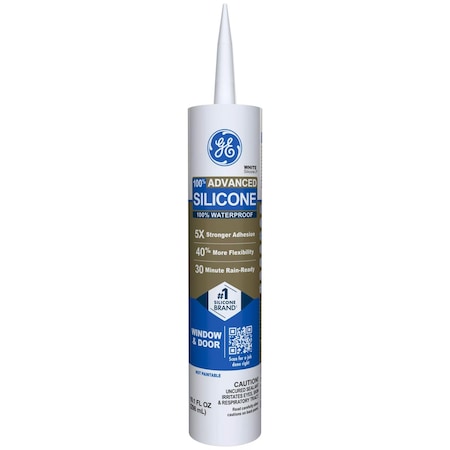 Ge GE Advanced White Silicone 2 Window and Door Caulk Sealant 10.1 oz 2708921