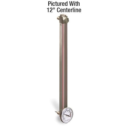 Oil-Rite Steel Liquid Gauge with Dial Thermometer with Straight Threads and Buna-N Seals - 13in., 1/2in.-20 B1559-21300BA1W