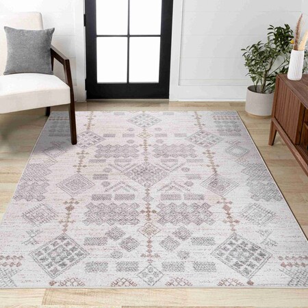 Jonathan Y Bhalil Berber Diamond Geometric Beige/Gray 5 ft. x 8 ft. Area Rug MOH302A-5