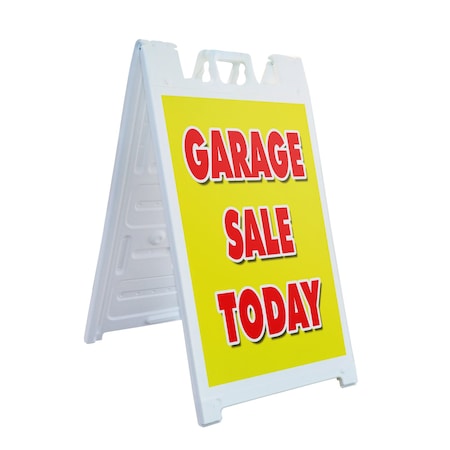 Signmission Garage Sale Today, A-Frame & 2 Sign Inserts, Heavy-Duty Plastic Frame SBHD-C-2436-Garage Sale Today