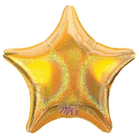 Loonballoon Hollywood Balloons, 19 inch Star - Gold Dazzler 2 pcs LOON-LAB-11227-02-A-U