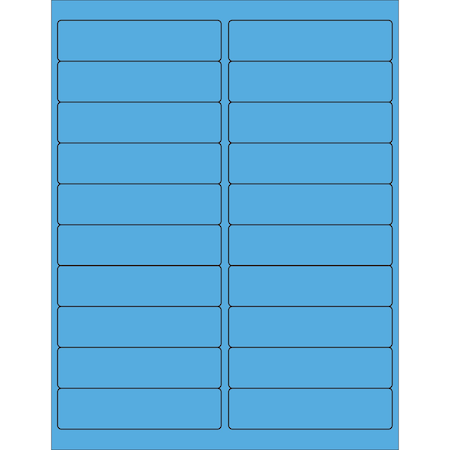 Tape Logic 4 x 1in Fluorescent Blue Rectangle Laser Labels, 2000PK LL177BB