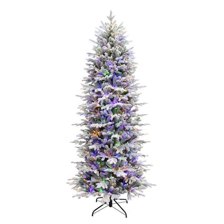 Holiday Bright Lights 7-1/2 ft. Slim LED 1250 ct Emerald Pine Color Changing Christmas Tree 24-07067A