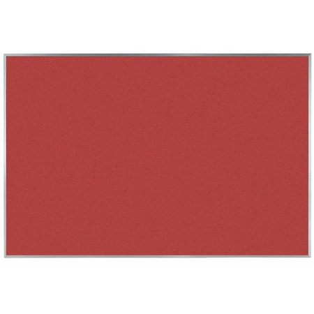 Aarco VIC Cork Bulletin Board w/ a Clear Satin Anodized Aluminum Frame, Hot Salsa Red 48''Hx72''W DW4872210