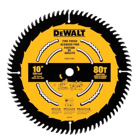 Dewalt CircularSawBlade, Carbide, Dia:10" DWA11080