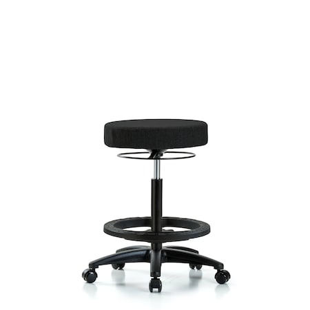 Blue Ridge Ergonomics Bench Stool, Hi, Fabric, BF, Casters, Blk BR-FHBSO-RG-BF-RC-F42