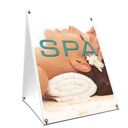 Signmission Spa, 24 Inch x 18 Inch A-frame Yard Sign, Plastic Sign SBC-1824-Spa