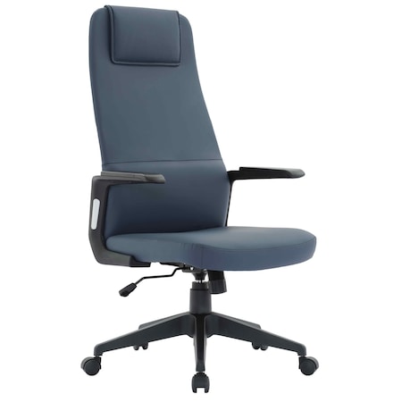 Leisuremod Nexa High Back Swivel Office Chair with Headrest and Nylon Base NO52BUL